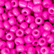 Glas rocailles kralen 6/0 (4mm) Neon hot pink